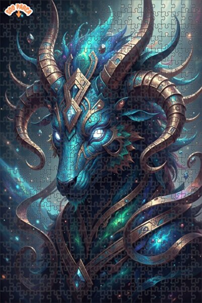 Esranın Dünyası Galactic Ram Appearance Digital Art Double-Layer Framed Woode...