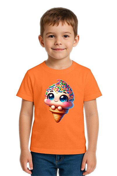 SEDİRLİ Unisex Ice Cream με τύπωμα Παιδικό T-Shirt Βαμβάκι από χτενισμένο βαμ...