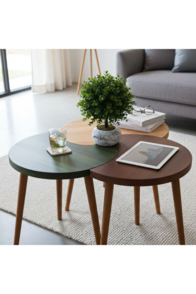 Mobenta Merge Orbit-3, Merge Orbit Modern Masif Orta Sehpa ve 3'lü Zigon Akış...