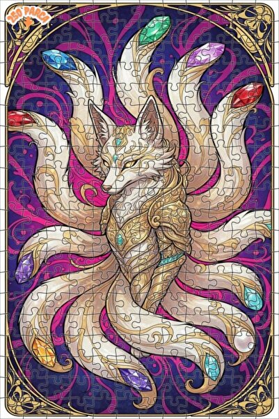 Esranın Dünyası Magical Wolf Artwork Double-Layer Framed Wooden Puzzle 250 Pi...