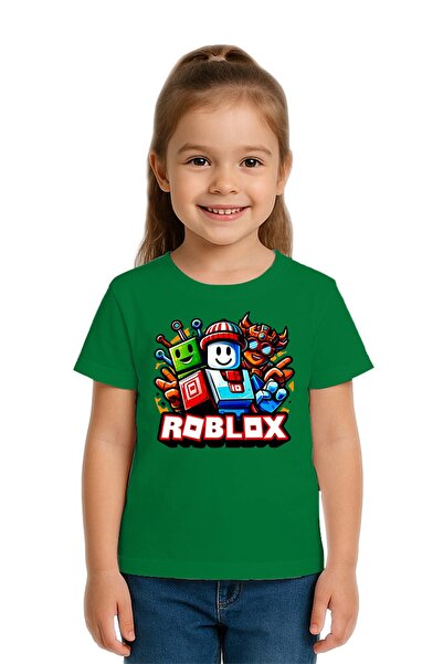 SEDİRLİ تي شيرت روبلوكس مطبوع للأطفال للجنسين، قماش قطني ممشط قطن قطعة