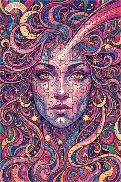 Esranın Dünyası لغز خشبي مكون من مزدوج الطبقات إطارًا بتصميم لوحة زيتية للمرأ...