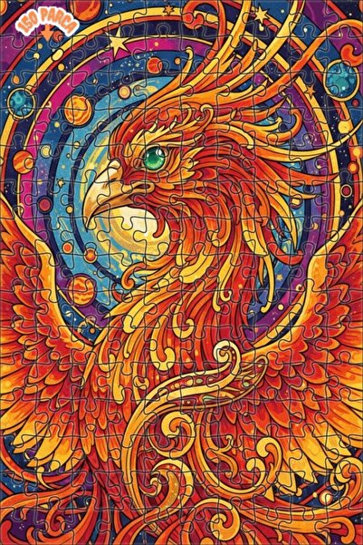 Esranın Dünyası Flaming Wings Cosmic Phoenix Double-Layer Framed Wooden Puzzl...