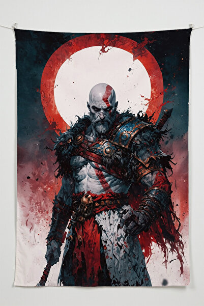 Charmbi God of War Themed Wall Covering – Large Size Tapestry Wall Rug Sq, Ga...