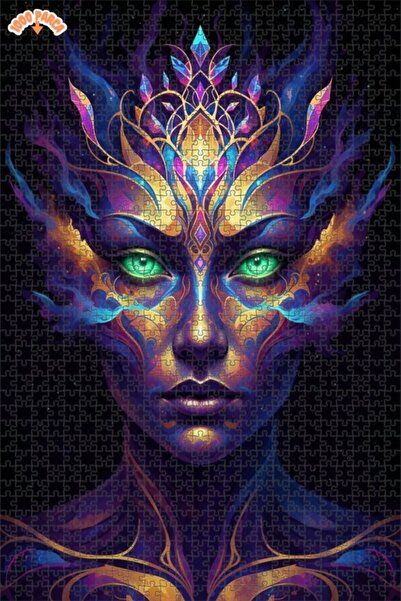 Esranın Dünyası Galactic Woman Portrait Digital Art Look Wooden Puzzle 1000 P...