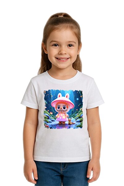 SEDİRLİ Unisex Labubu Printed Children's T-Shirt Cotton Count Combed Cotton F...
