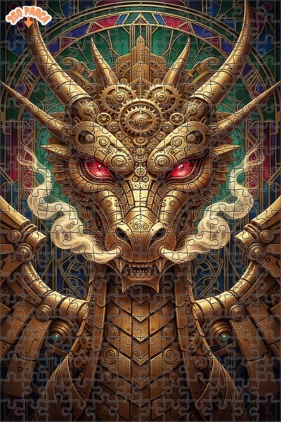 Esranın Dünyası Steam Mechanical Dragon Oil Painting Lookalike Art 250 Pieces...