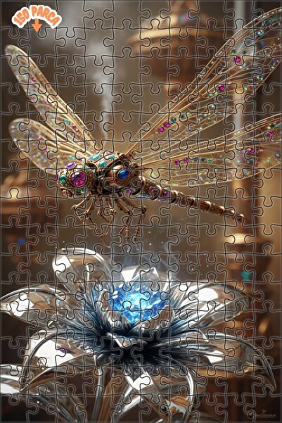 Esranın Dünyası Mechanical Warrior Dragon and Crystal Flower Oiled Double-Lay...