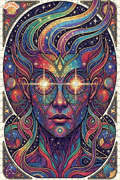Esranın Dünyası Cosmic Face Double Layer Framed Wooden Puzzle 500 Pieces 50X30