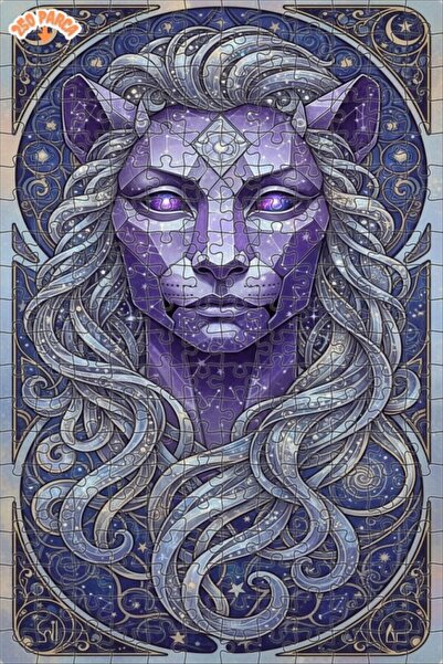 Esranın Dünyası Mysterious Lion Kingdom Digital Print Viewed Modern Art 250 P...