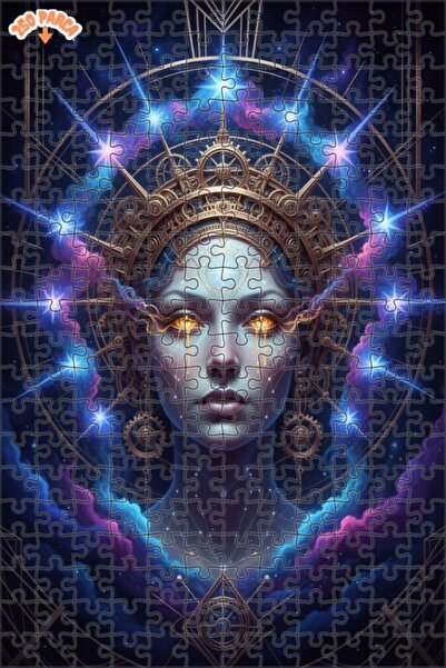 Esranın Dünyası Galactic Woman Art Print Double-Layer Framed Wooden Puzzle 25...
