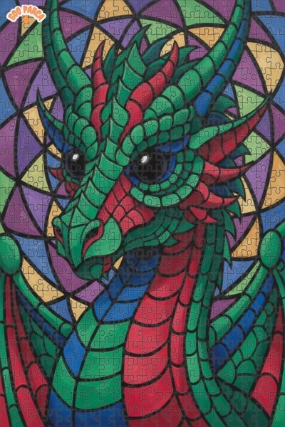 Esranın Dünyası لغز خشبي مؤطر بطبقتين من فن التنين السحري 500 قطعة 50x30