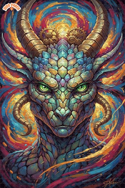 Esranın Dünyası Mysterious Dragon Oil Painting Lookalike Double-Layer Framed ...