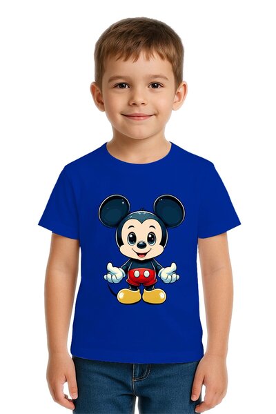 SEDİRLİ Unisex Mickey Mouse με τύπωμα Παιδικό μπλουζάκι από χτενισμένο βαμβακ...