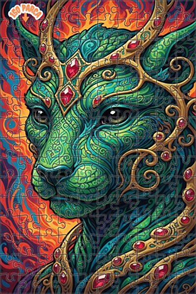 Esranın Dünyası Mysterious Forest Panther Oil Painting Lookalike Modern Doubl...