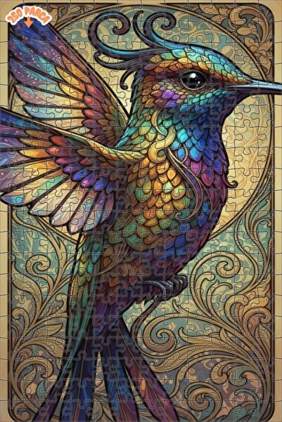 Esranın Dünyası Magnificent Colorful Hummingbird Oil Painting Lookalike Doubl...