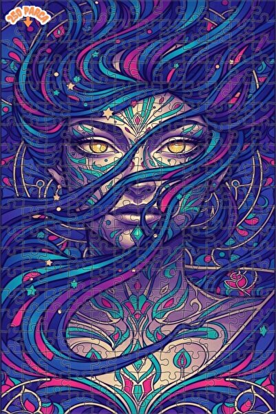 Esranın Dünyası Mysterious Woman Portrait Digital Art Lookalike Double-Layer ...