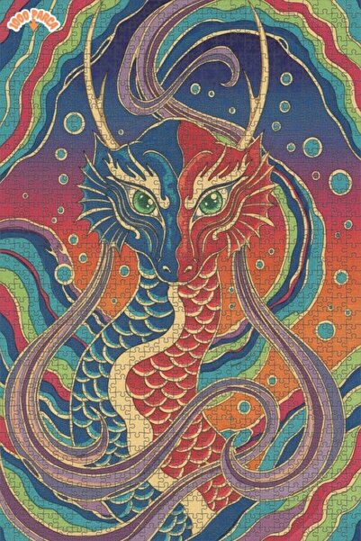 Esranın Dünyası Dragon Art Double Layer Framed Wooden Puzzle 1000 Pieces 70X50