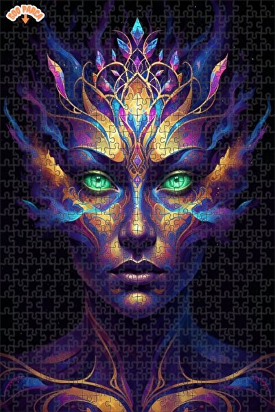 Esranın Dünyası Galactic Woman Portrait Digital Art Look Wooden Puzzle 500 Pi...