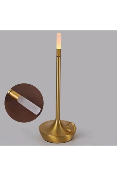 N Naturel Aydınlatma Premium Şarjlı Masa Lambası - Amber Işıklı Modern Şamdan...