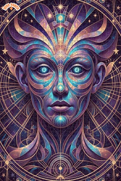 Esranın Dünyası Alien Conscious Abstract Art Lookalike Double-Layer Framed Wo...