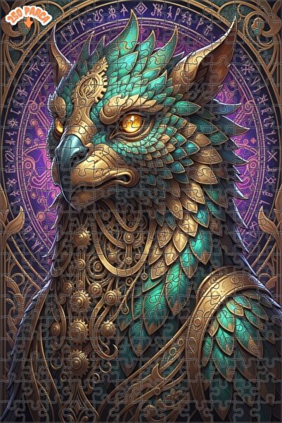 Esranın Dünyası Mystical Mechanical Anka Oil Painting Look Double Layer Frame...