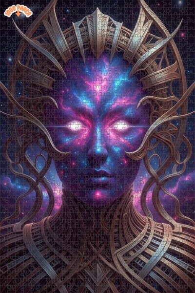 Esranın Dünyası Cosmic Face Double Layer Framed Wooden Puzzle 1000 Pieces 70X50