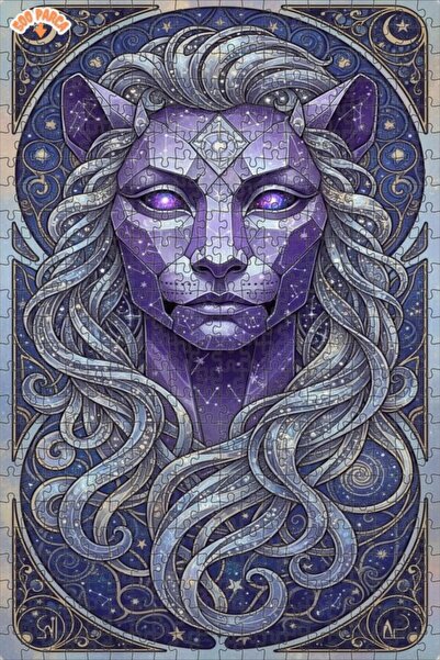 Esranın Dünyası Mysterious Lion Kingdom Digital Print Viewed Modern Art 500 P...