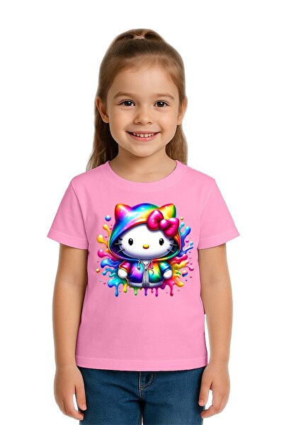 SEDİRLİ Tricou unisex Hello Kity cu imprimeu pentru copii, bumbac moale piese...
