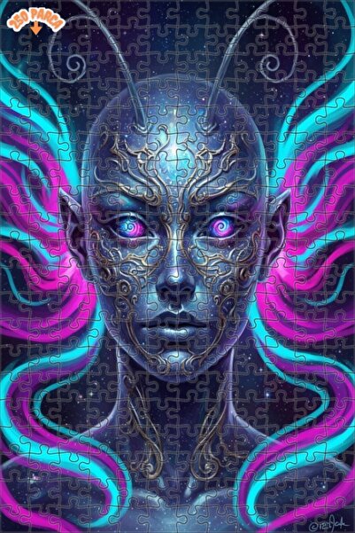 Esranın Dünyası Galactic Woman Portrait Double-Layer Framed Wooden Puzzle 250...