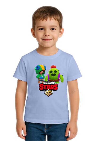 SEDİRLİ Unisex Brawl Stars Printed Kids T-Shirt Cotton Combed Cotton Fabric