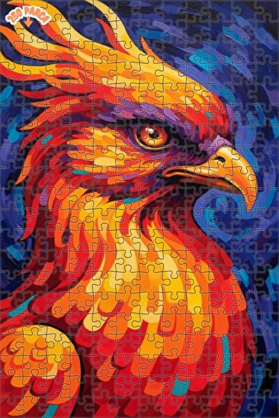 Esranın Dünyası لغز خشبي بإطار مزدوج الطبقات بمظهر لوحة زيتية لطائر الفينيق ذ...