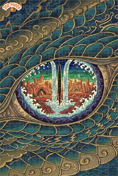 Esranın Dünyası Modern Double-Layer Framed Wooden Puzzle with Dragon Eye View...