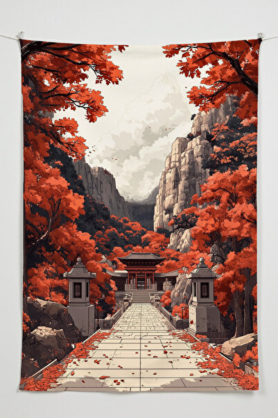 Charmbi Φθινοπωρινό Υφαντό Τοίχου στο Ναό – Υπερμεγέθη Υφαντό Τοίχου Χαλί σιν...