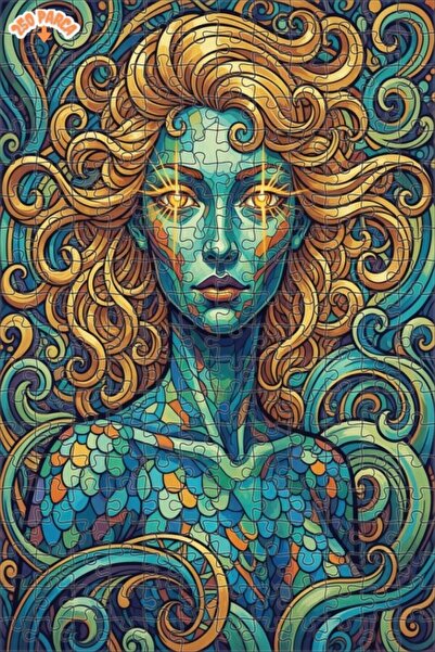 Esranın Dünyası Magic Woman Portrait Watercolor Look Modern Double-Layer Fram...