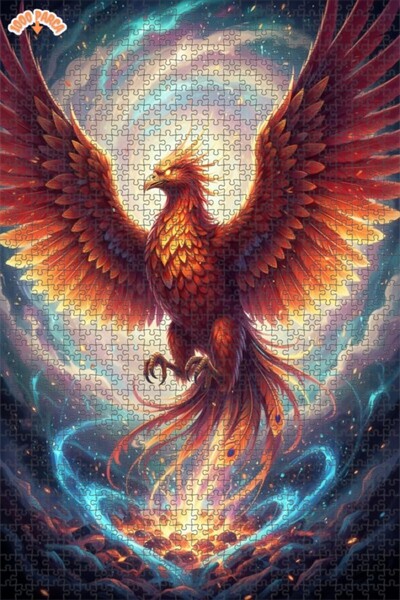 Esranın Dünyası Gorgeous Phoenix Oil Painting Look Art Puzzle 1000 Pieces 70X50