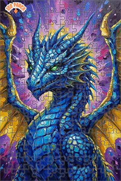 Esranın Dünyası Mystical Blue Dragon Oil Painting Look Art Puzzle 150 Pieces ...