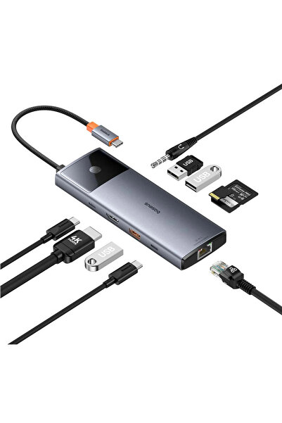Baseus Gleam II 10-in-1 USB-C Hub - 4K 60Hz HDMI, 10Gbps USB 3.2, 100W PD Şar...