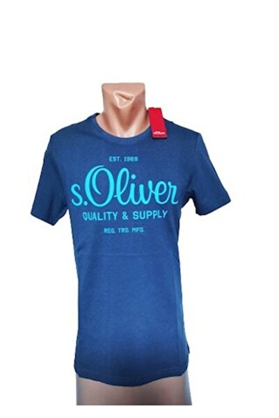 s.Oliver Tricou bărbătesc, S.Oliver, croială regulată cu imprimeu logo, albas...