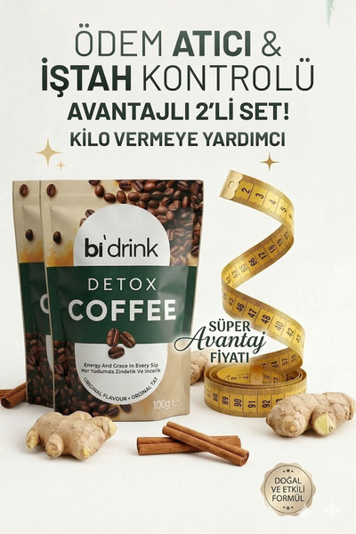 Bi Drink Bi’ Drink Detox Coffee Avantajlı Set - 2 Adet Detoks Kahvesi (30 Gün...