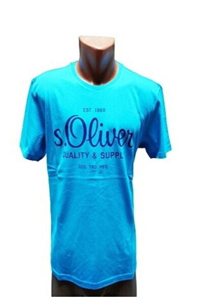 s.Oliver Tricou bărbătesc, S.Oliver, croială regulată cu imprimeu logo, albas...