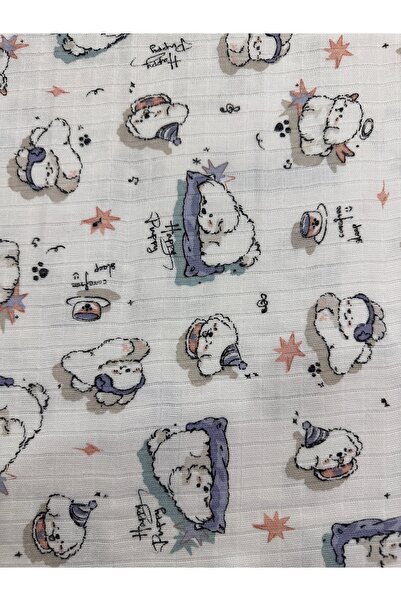 oskatekstil %100 Pamuk Müslin Kumaş Metre İşi En 160-180 cm Bebek Battaniye P...