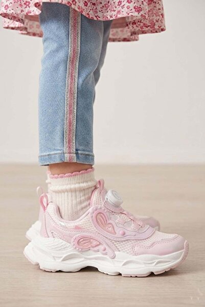 Ayakkabı Fuarı Elit Bg-P-25006-26Y Booties Girls' Walking Shoes White - Pink