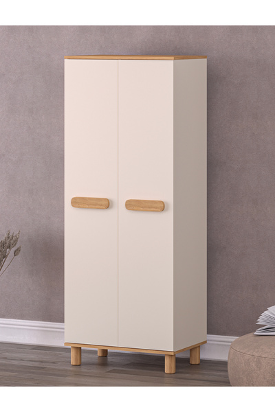 Rabi Mila 2 Kapaklı Aytaşı - Meşe Gardırop (Bohem Ayaklı)