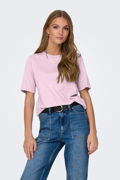 ONLY تي شيرت Onlonly 100% قطن ذو قصة عادية وياقة دائرية 15270390