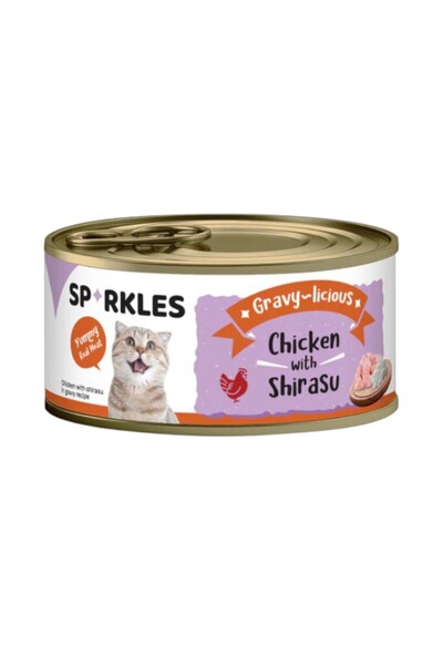 SPARKLES طعام رطب للقطط بنكهة الدجاج وسمك شيراسو - مرق دجاج حقيقي لذيذ، طعام ...