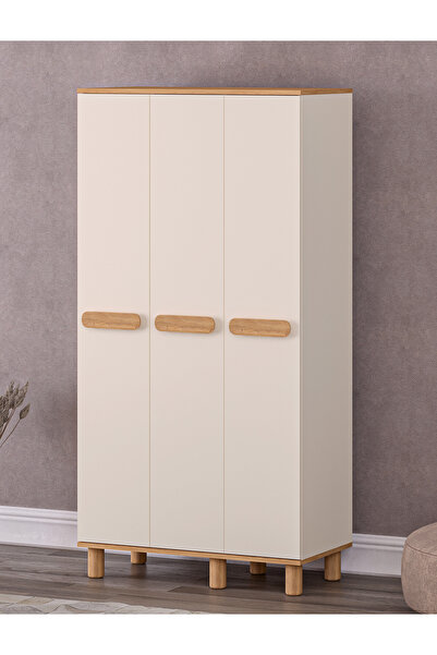 Rabi Mila 3 Kapaklı Aytaşı - Meşe Gardırop (Bohem Ayaklı)