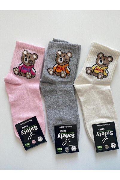 TMRS Colorful Bear 3-Pack Unisex Socks for Youth & Adults