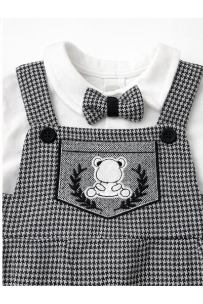 Murat Baby Baby Boy Hat and Bow Tie Salopet Set
