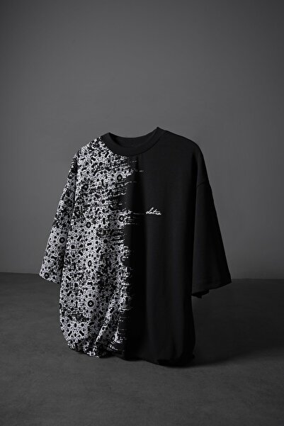 Slatra Tricou negru Side Effect supradimensionat pentru bărbați